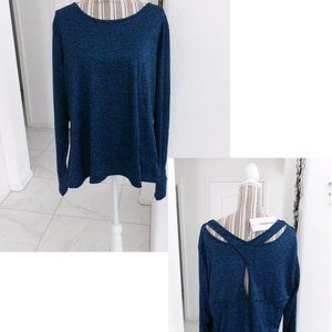 New COOLRUN Long Sleeve w/ Thumbholes Top Royal Blue Black Heathered XXL